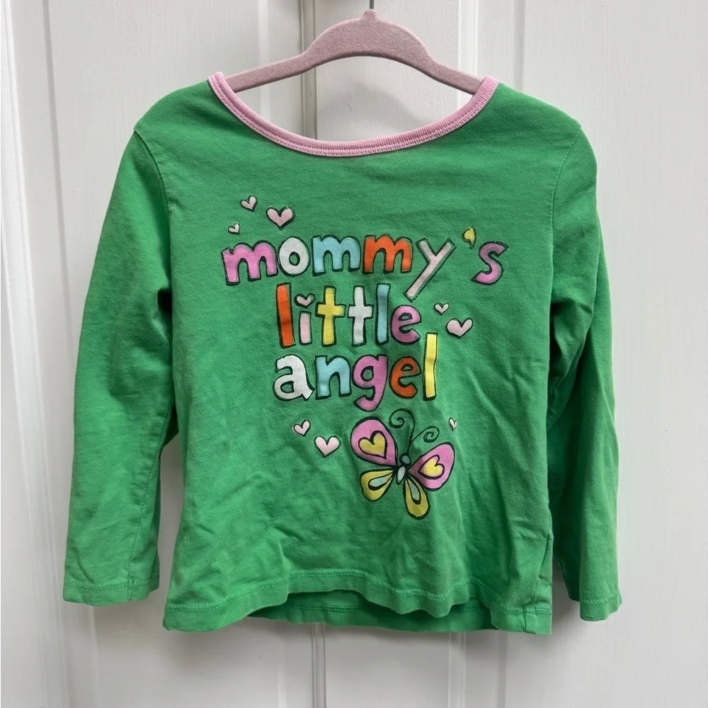 The Children’s Place 3T Girls Green Mommy’s Little Angel Long Sleeve Top Blouse